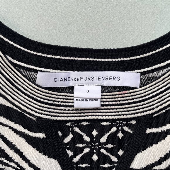 Diane Von Furstenberg Black & White Fanny Dress - Picture 3 of 8